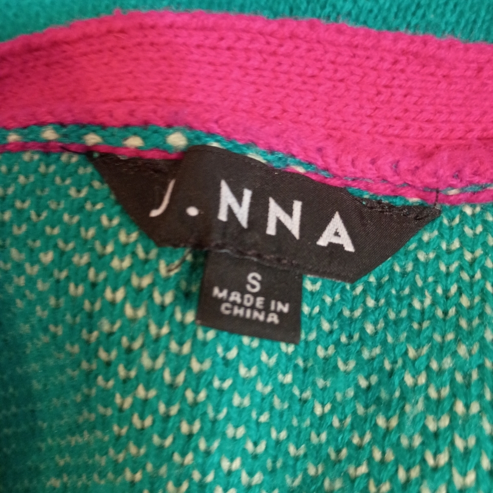 J.NNA -Colorful Patterned Women's Cardigan - Size S - Picture 5 of 6